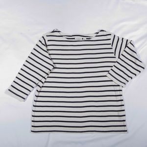 L.L.Bean women boat neck stripe top size large